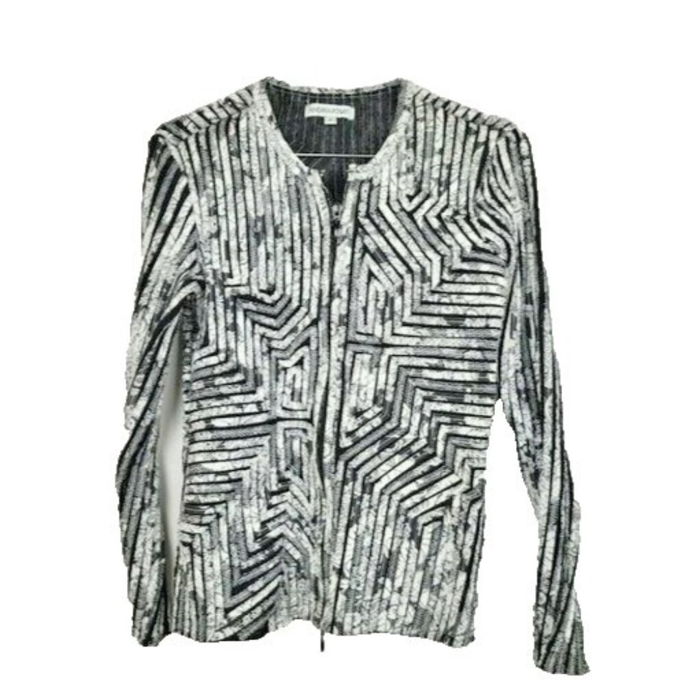 Andrea Rosati Womens Wearable Art Jacket Size 4‎ White Black Lasercut Carrier